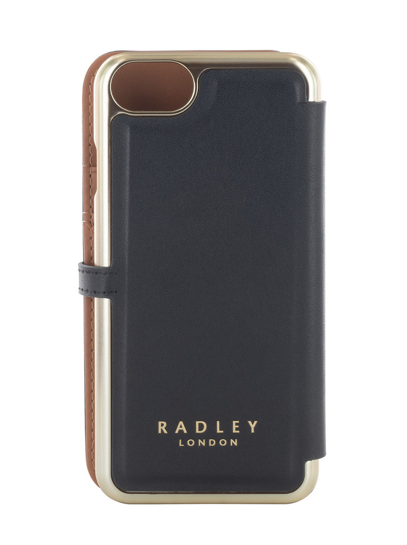 Radley Folio Case for iPhone SE 2022 / 2020 / 8 / 7 Black Butterscotch Pale Gold