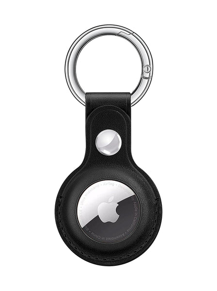 MYBAT Pro  Leather Keychain Case for Apple AirTag - Retail Packaging Black